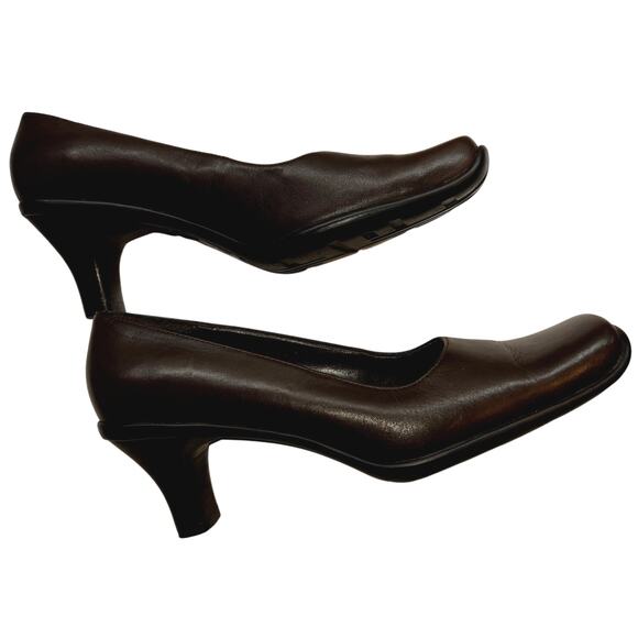 Kenneth Cole Shoes 8.5 8 1/2 Brown Closed Square Toe High Heel Pump - Picture 2 of 8